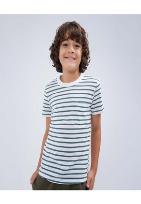 Camiseta A Rayas Infantil Niño Verde Ostu