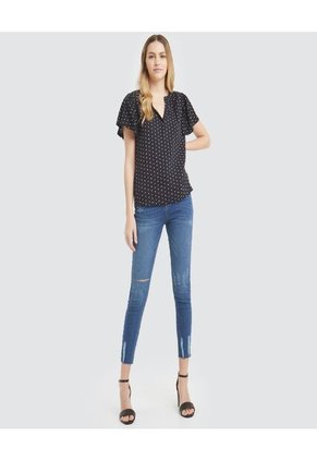 Blusa Para Mujer Manga Corta Color Negro Marca Ostu #40120689