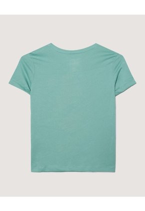 Camiseta Con Estampado De La Sirenita  Infantil Niña Verde Ostu