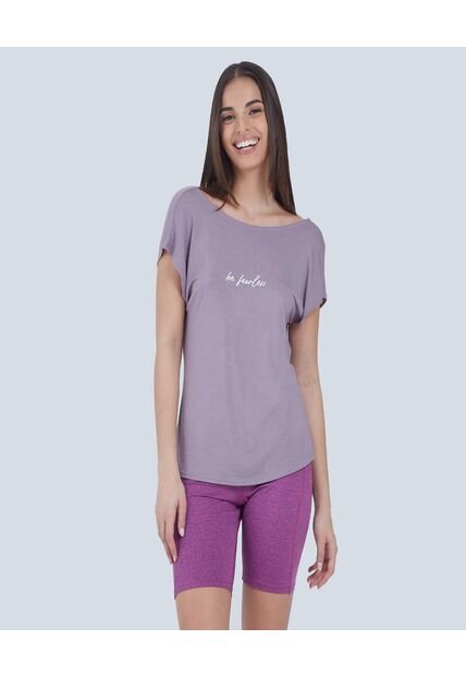 Camiseta  Para Mujer Manga Corta Color Morado Marca Ostu #40091421