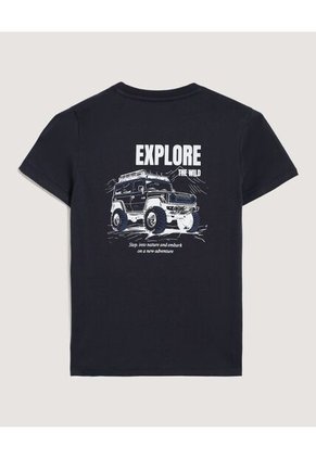 Camiseta  Infantil Niño Manga Corta Cuello Redondo Color Azul Marca Ostu #80098190