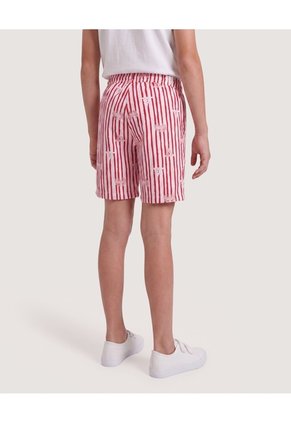 Pantaloneta De Baño Rayas Playeras Para Niño  Infantil Niño Rojo Ostu