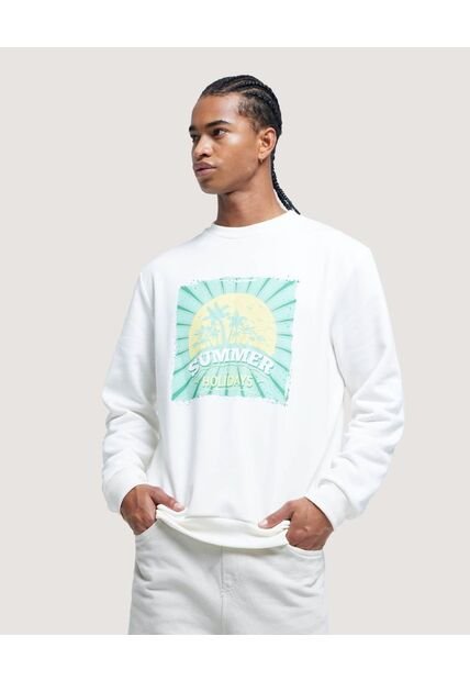 Buzo Para Hombre Cuello Redondo Color Blanco Marca Ostu #60060378