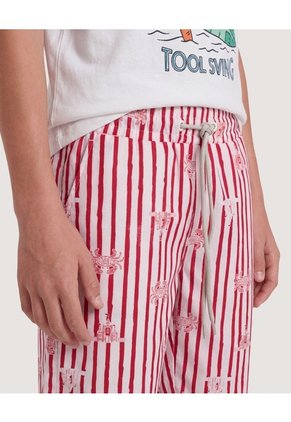 Pantaloneta De Baño Rayas Playeras Para Niño  Infantil Niño Rojo Ostu