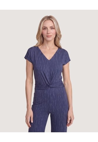Enterizo Cuello V  Para Mujer Azul Ostu Ostu