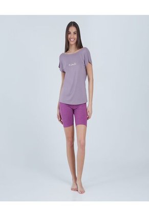 Camiseta  Para Mujer Manga Corta Color Morado Marca Ostu #40091421
