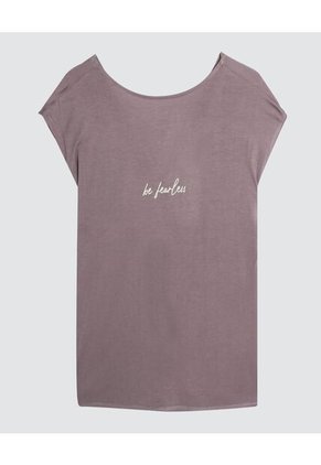 Camiseta  Para Mujer Manga Corta Color Morado Marca Ostu #40091421