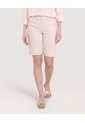 Bermuda Casual Con Bolsillos Estampada  Para Mujer Beige Ostu de Ostu