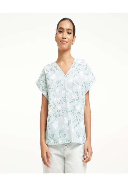 Blusa Para Mujer Manga Corta Color Verde  Marca Ostu #40120716