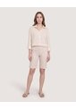 Bermuda Casual Con Bolsillos Estampada  Para Mujer Beige Ostu de Ostu
