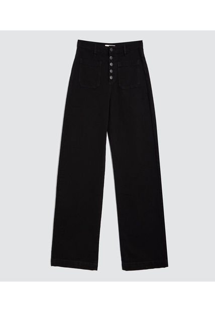 Jean Para Mujer Wide-Leg Color Negro Marca Ostu #40160494