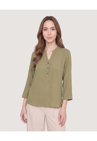 Blusa Basica Manga ¾  Para Mujer Verde Ostu Ostu