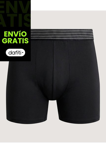 Boxer Medio Básico  Para Hombre Negro Ostu