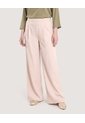 Pantalón Wide Leg Resortado  Para Mujer Beige Ostu de Ostu