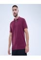 Polo Para Hombre Cuello Tejido Sin Bolsillo Color Vino Marca Ostu #60110727 de Ostu