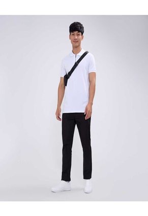 Polo Para Hombre Cuello Tejido Sin Bolsillo Color Blanco Marca Ostu #60110699