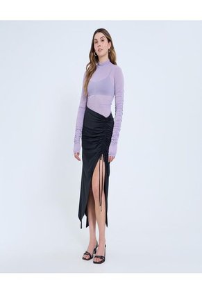 Camiseta Para Mujer Manga Larga Cuello Alto Color Lila Marca Ostu #40092496