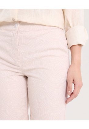 Bermuda Casual Con Bolsillos Estampada Para Mujer Beige Ostu