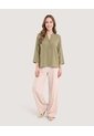 Blusa Basica Manga ¾  Para Mujer Verde Ostu de Ostu