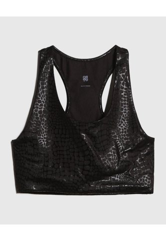 Top Deportivo De Manchas  Para Mujer Negro Ostu Ostu