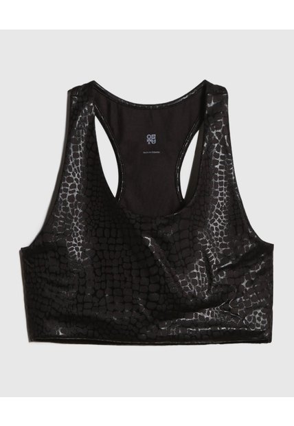 Top Deportivo De Manchas  Para Mujer Negro Ostu