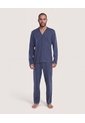 Pijama Con Camibuso Abierto   Para Hombre Azul Ostu de Ostu
