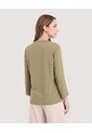 Blusa Basica Manga ¾  Para Mujer Verde Ostu de Ostu