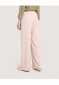 Pantalón Wide Leg Resortado  Para Mujer Beige Ostu de Ostu
