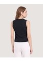 Chaleco Texturizado Cuello V  Para Mujer Negro Ostu de Ostu