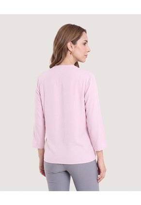 Blusa Basica Manga ¾ Para Mujer Morado Ostu