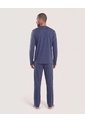 Pijama Con Camibuso Abierto   Para Hombre Azul Ostu de Ostu