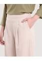 Pantalón Wide Leg Resortado  Para Mujer Beige Ostu de Ostu