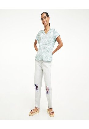 Blusa Para Mujer Manga Corta Color Verde Marca Ostu #40120716