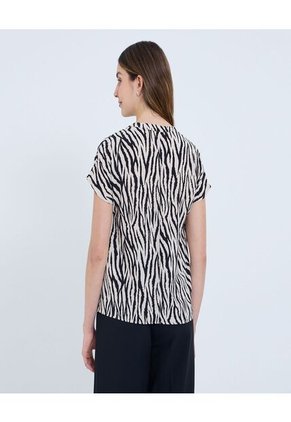 Blusa Para Mujer Manga Corta Color Marfil Marca Ostu #40121145