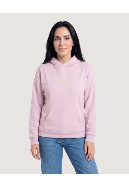 Buzo Hoodie Con Capota  Para Mujer Lila Ostu