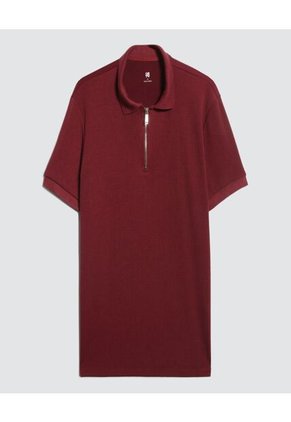 Polo Para Hombre Cuello Tejido Sin Bolsillo Color Vino Marca Ostu #60110727