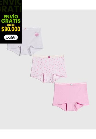 Boxer Para Niña  Color Pack X Marca Ostu #90180074 Ostu