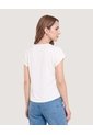 Blusa Escote V Con Detalle Calado  Para Mujer Blanco Ostu de Ostu