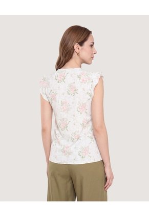 Blusa Manga Corta Con Boleros  Para Mujer Verde Ostu