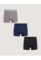 Boxer X3 Para Hombre Filete Medio Microfibra Color Negro Marca Ostu #60000551 de Ostu