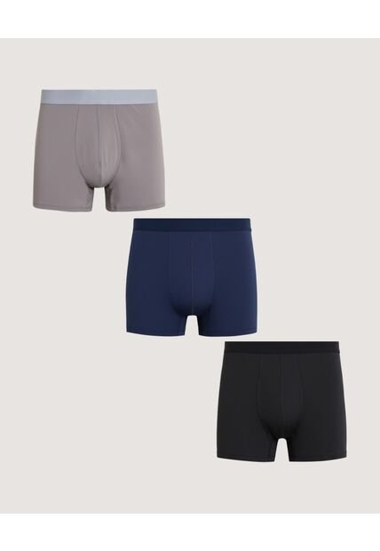 Boxer X3 Para Hombre Filete Medio Microfibra Color Negro Marca Ostu #60000551