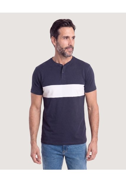Camiseta Regular Con Estampado  Para Hombre Azul Ostu