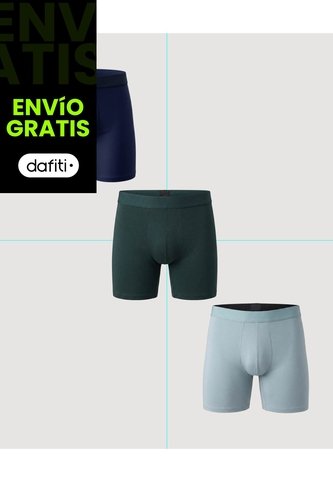 Pack X3 Boxer Medio  Para Hombre Negro Ostu Ostu