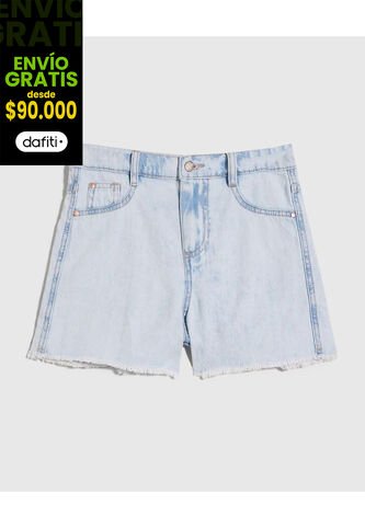 Short Para Niña  Color Azul Claro Marca Ostu #90190046 Ostu