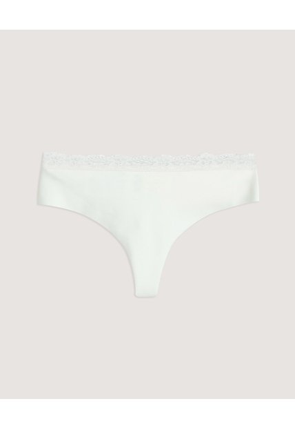 Panty Brasilera Con Encaje Delicado  Para Mujer Marfil Ostu