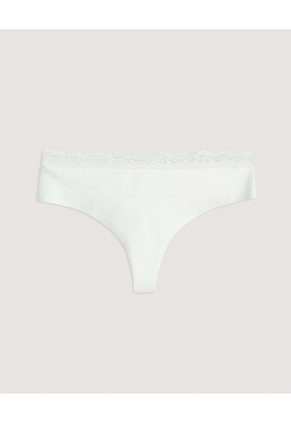 Panty Brasilera Con Encaje Delicado Para Mujer Marfil Ostu