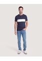 Camiseta Regular Con Estampado  Para Hombre Azul Ostu de Ostu