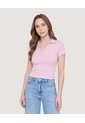 Polo Cropped  Para Mujer Lila Ostu de Ostu