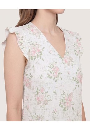 Blusa Manga Corta Con Boleros  Para Mujer Verde Ostu