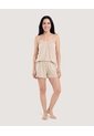 Pijama De Tiras Con Short  Para Mujer Beige Ostu de Ostu